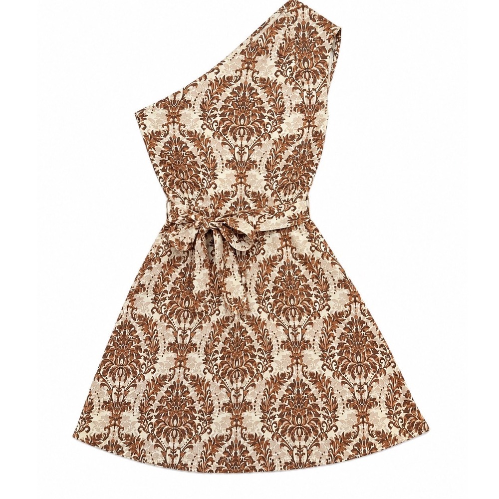 NWT Cupshe Brown Damask One Shoulder Mini Dress Tie Waist Small
Summer Beach